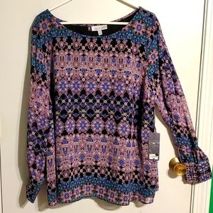 New Jenifer Lopez women's 2X pink and purple bohemian patterned design b…